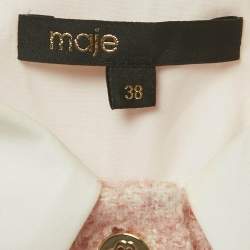 Pre Owned Maje Pink Collared Tweed Mini Dress M