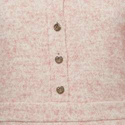 Pre Owned Maje Pink Collared Tweed Mini Dress M