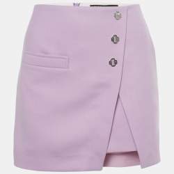 Pre Owned Maje Light Purple Gabardine Button Detail Mini Skirt XS
