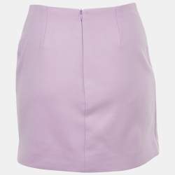 Pre Owned Maje Light Purple Gabardine Button Detail Mini Skirt XS