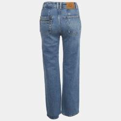 Pre Owned Maje Blue Denim Straight-Leg Jeans S/Waist 25"