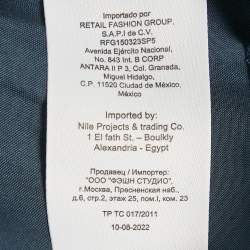 Pre Owned Maje Navy Blue Satin Cut Work Detail Ribroda Mini Dress S