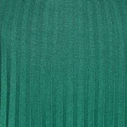 مملوكة مسبقًا تنورة ماكسي ماج محبوكة بخيوط لوركس خضراء وطبقات بكسرات مقاس صغير - سمول