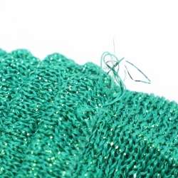 مملوكة مسبقًا تنورة ماكسي ماج محبوكة بخيوط لوركس خضراء وطبقات بكسرات مقاس صغير - سمول