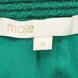 مملوكة مسبقًا تنورة ماكسي ماج محبوكة بخيوط لوركس خضراء وطبقات بكسرات مقاس صغير - سمول