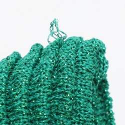 مملوكة مسبقًا تنورة ماكسي ماج محبوكة بخيوط لوركس خضراء وطبقات بكسرات مقاس صغير - سمول