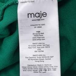 مملوكة مسبقًا تنورة ماكسي ماج محبوكة بخيوط لوركس خضراء وطبقات بكسرات مقاس صغير - سمول