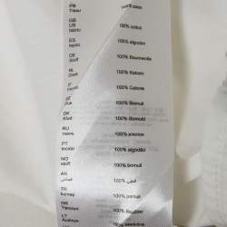 مملوكة مسبقًا Maje White Cotton Ruffled Shirring Blouse S