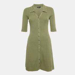 Pre Owned فستان ميني ماج تريكو أخضر مقاس وسط