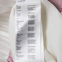 مملوكة مسبقًا Maje White/Pink Striped Plisse Midi Skirt S