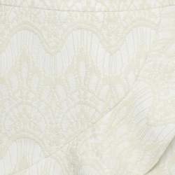 Pre Owned تنورة ميني ماج بنقشة مربعات بنية مزيج قطني مقاس صغير - سمول