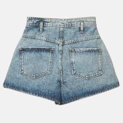 Pre Owned شورت ماج دنيم مغسول أزرق مزين بأحجار الراين مقاس متوسط