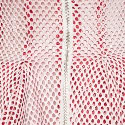 Pre Owned فستان ميني بلا أكمام من الشبك الوردي من ماج مقاس صغير - سمول