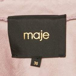 Pre Owned Maje Purple Faux Shearling and Rib Knit Jacket S