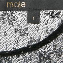 مملوكة مسبقًا فستان ميدي من ماج قماشي شفاف مزين بالجليتر الأسود مع حاشية منديلية بمطاط مقاس صغير - سمول