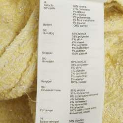 مملوكة مسبقًا Maje Yellow Lurex Tweed Asymmetrical Mini Dress M