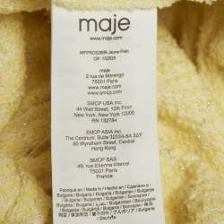 مملوكة مسبقًا Maje Yellow Lurex Tweed Asymmetrical Mini Dress M