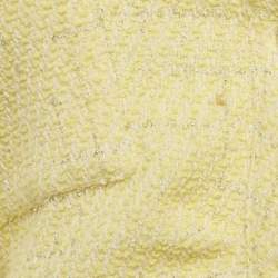 مملوكة مسبقًا Maje Yellow Lurex Tweed Asymmetrical Mini Dress M