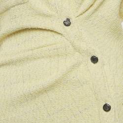 مملوكة مسبقًا Maje Yellow Lurex Tweed Asymmetrical Mini Dress M