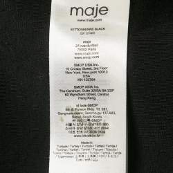 Pre Owned Maje Black Embroidered Wings Crepe Sweatshirt S