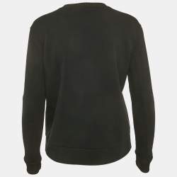 Pre Owned Maje Black Embroidered Wings Crepe Sweatshirt S