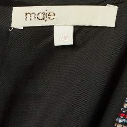 مملوكة مسبقًا Maje Navy Blue Tweed Patelle Sleeveless Jumpsuit M