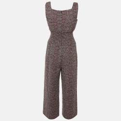 مملوكة م�سبقًا Maje Navy Blue Tweed Patelle Sleeveless Jumpsuit M