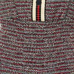 مملوكة مسبقًا Maje Navy Blue Tweed Patelle Sleeveless Jumpsuit M