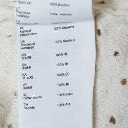 Pre Owned Maje Orange/White Crochet Mini Dress S