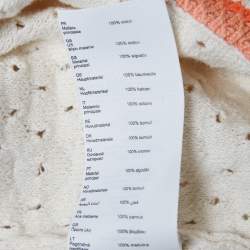 Pre Owned Maje Orange/White Crochet Mini Dress S