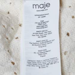 Pre Owned Maje Orange/White Crochet Mini Dress S