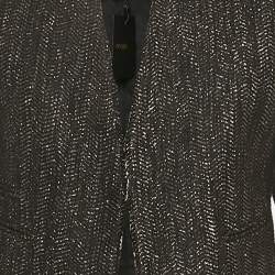 مملوكة مسبقًا Maje Black Cotton Lurex Detail Hook Front Jacket M