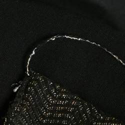 مملوكة مسبقًا Maje Black Cotton Lurex Detail Hook Front Jacket M