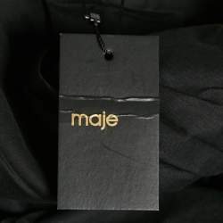 مملوكة مسبقًا Maje Black Cotton Lurex Detail Hook Front Jacket M