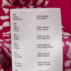 Pre Owned Maje Red Animal Printed Crepe Tiered Off-Shoulder Mini Dress S