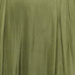 Pre Owned فستان ميدي بقطع أخرامي من السا تان باللون الأخضر الزيتوني من ماج مقاس صغير