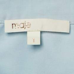 مملوكة مسبقًا فستان من ماج مظلل من القطن الممزوج مطوي بتفاصيل مطرزة باللون الأزرق الفاتح مقاس صغير - سمول