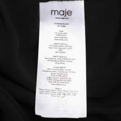 مملوكة مسبقًا فستان ميدي أسود من ماج بدانتيل مع حلقات معدنية وأكمام قصيرة مقاس صغير