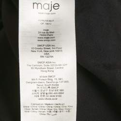 Pre Owned Maje Blak Crepe Cutwork Lace Detail Mini Dress S