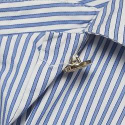 Pre Owned Maje Blue Striped Cotton Cimia Cropped Shirt S