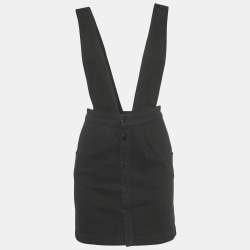 مملوكة مسبقًا Maje Black Denim Strap Detail Ritana Mini Skirt S