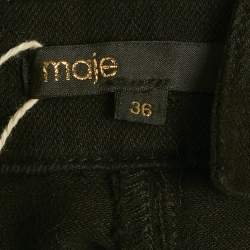 مملوكة مسبقًا Maje Black Denim Strap Detail Ritana Mini Skirt S