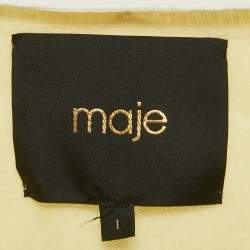 Pre Owned Maje Yellow Cashmere Buttoned Cardigan S