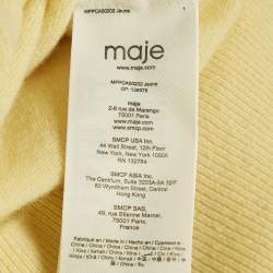 Pre Owned Maje Yellow Cashmere Buttoned Cardigan S