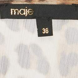 Pre Owned Maje Brown Leopard Pink Chiffon Maxi Dress S