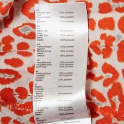 مملوكة مسبقًا Maje Orange Leopard Print Crepe Waist Cut-Out Imprime Dress 