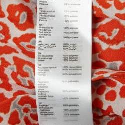 مملوكة مسبقًا Maje Orange Leopard Print Crepe Waist Cut-Out Imprime Dress 