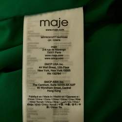 Pre Owned Maje Green Satin Blend Embroidered Sequin Mini Dress S
