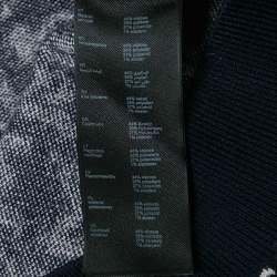 Pre Owned ماج سترة كاردغان زرقاء بنمط مونوغرام من الجاكار صغيرة