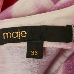 Pre Owned Maje Pink Tie-Dye Print Crepe Ruche Mini Dress S